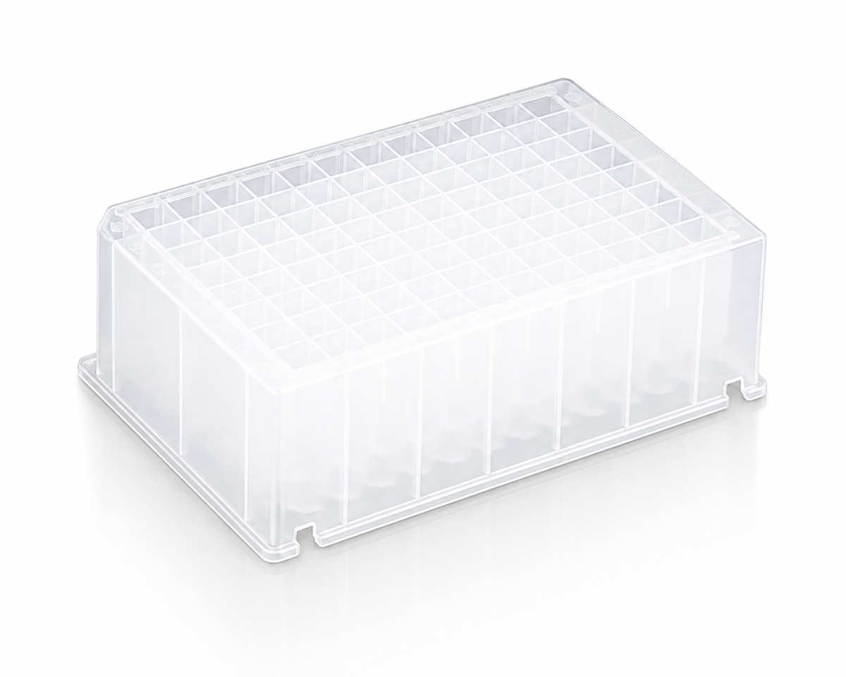 BasePrime 96-well 2.2 mL U-bottom deep-well plate compatible with KingFisher Flex, Auto-Pure 96, pureMAGiX, and MagMAX automated extraction workflows