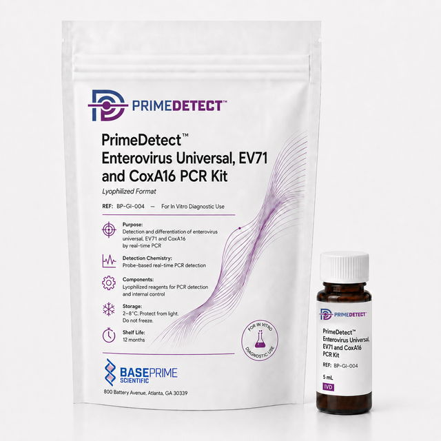 PrimeDetect™ Enterovirus Universal, EV71 and CoxA16 PCR Kit — Lyophilized Format