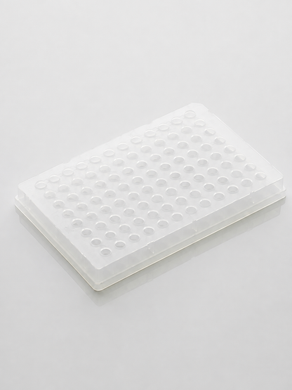 purePRIME™ 96-well, 100 µL half-skirted clear PCR plate designed for standard PCR and qPCR thermal cycling workflows.