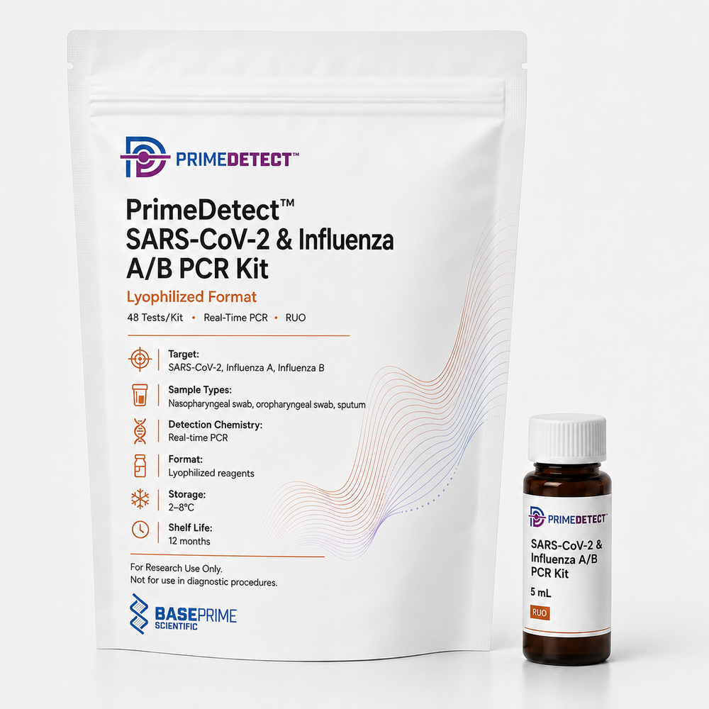 PrimeDetect™ SARS-CoV-2 & Influenza A/B PCR Kit — Lyophilized Format